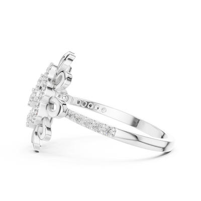 Rosavienne Floral Halo Diamond Ring