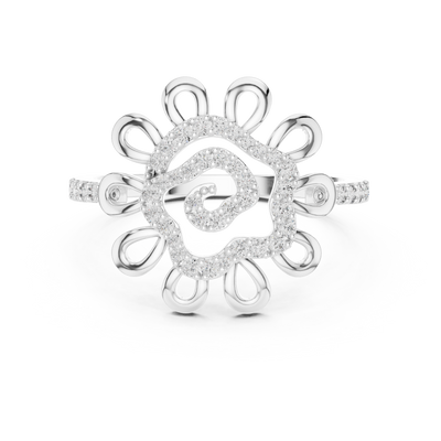 Rosavienne Floral Halo Diamond Ring