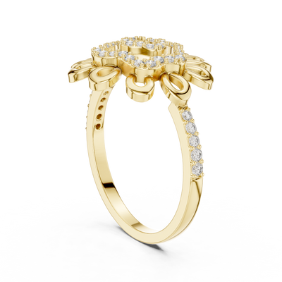 Rosavienne Floral Halo Diamond Ring