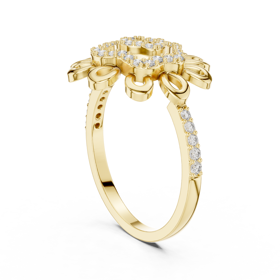 Rosavienne Floral Halo Diamond Ring