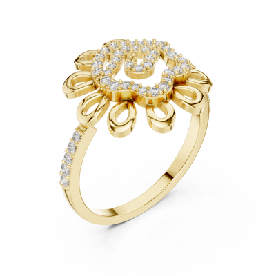 Rosavienne Floral Halo Diamond Ring