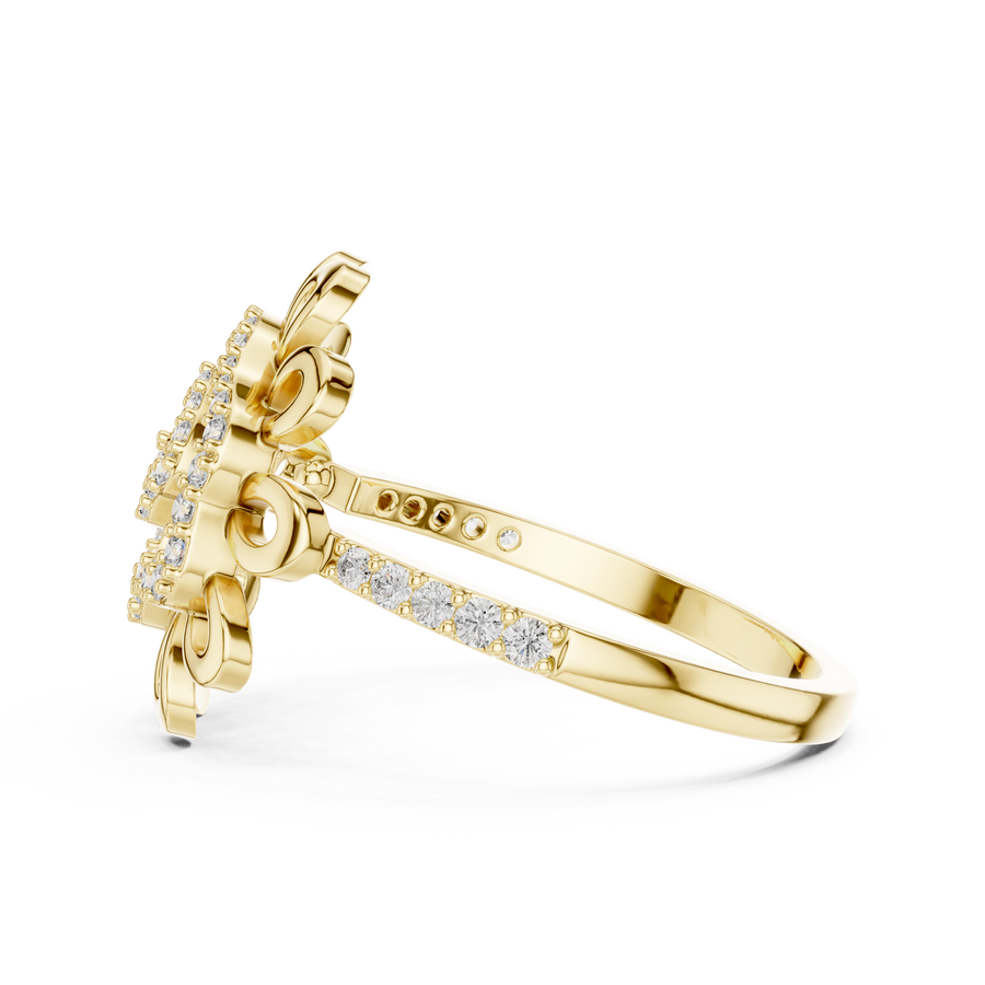 Rosavienne Floral Halo Diamond Ring