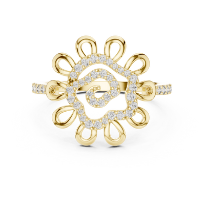 Rosavienne Floral Halo Diamond Ring