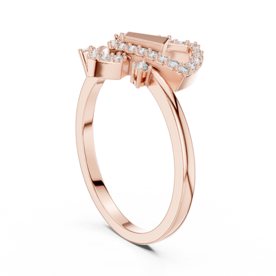 Virelliane Geometric Halo Diamond Ring