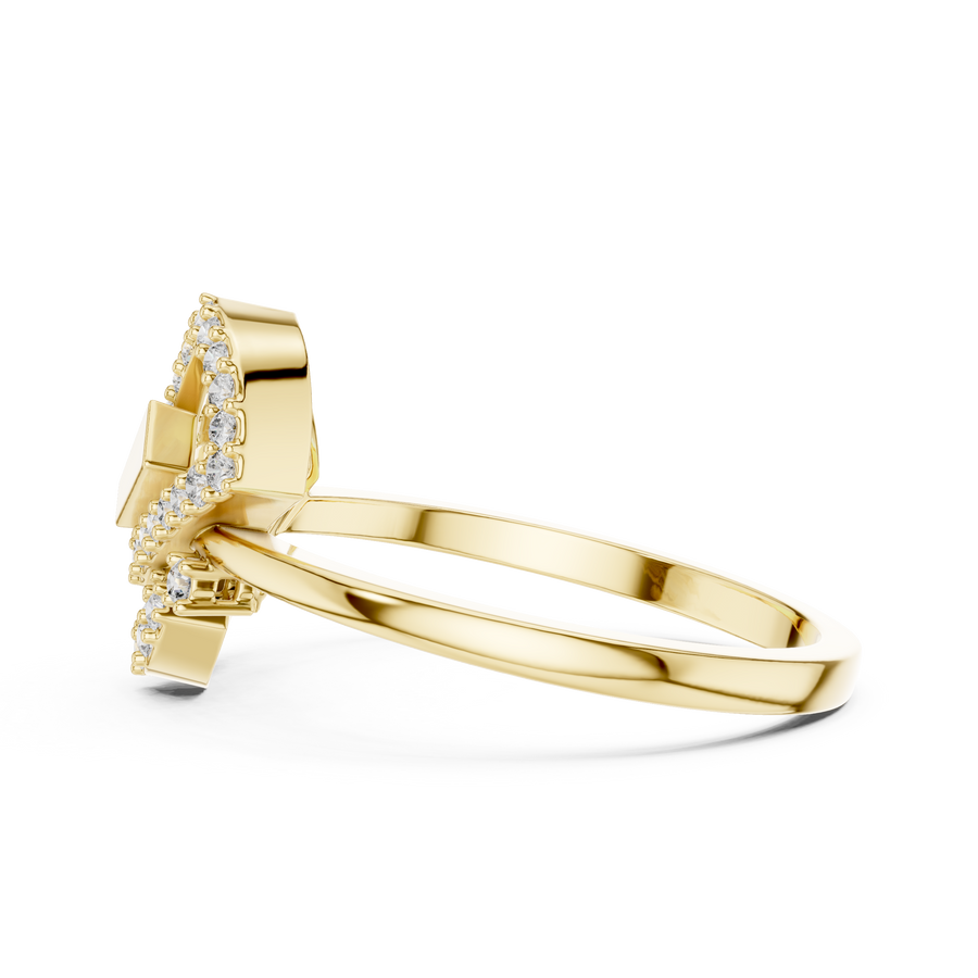 Virelliane Geometric Halo Diamond Ring
