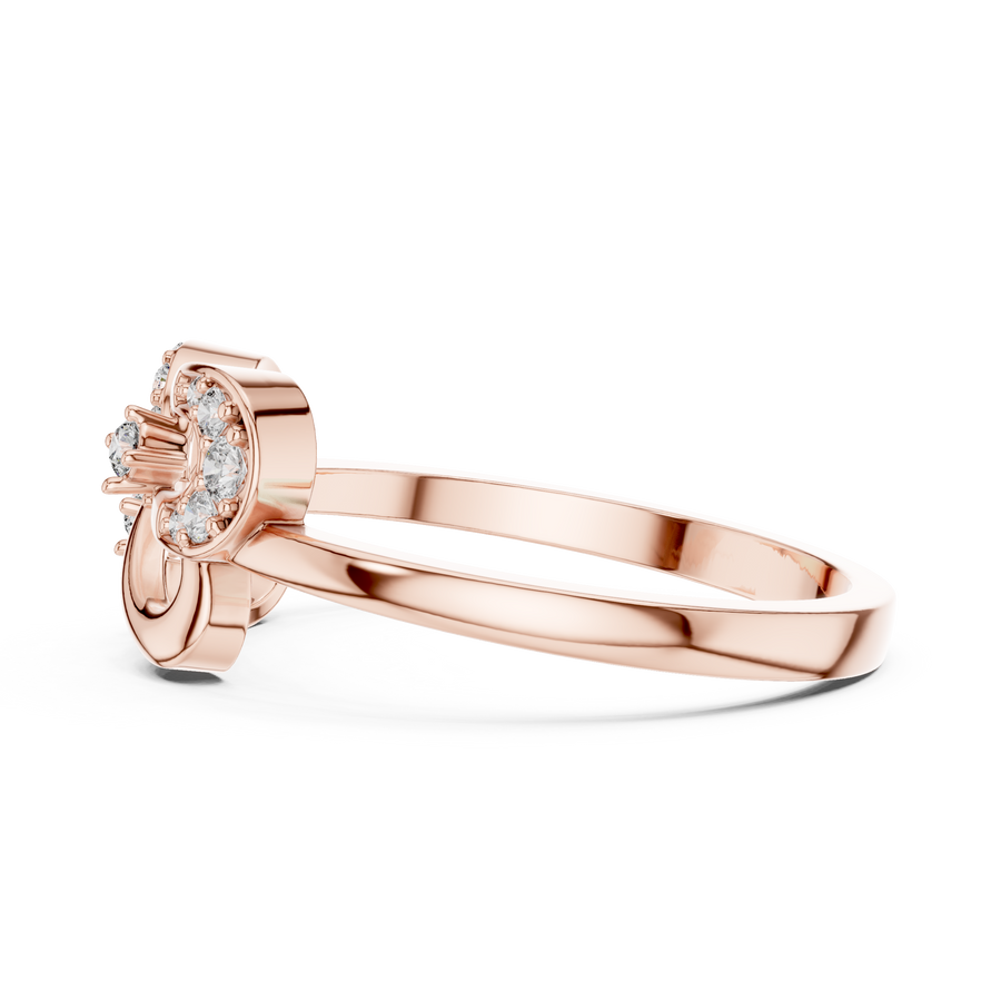 Elowyn Intertwined Round  Diamond Ring