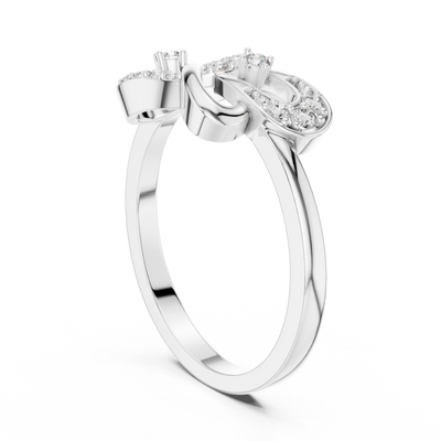 Elowyn Intertwined Round  Diamond Ring