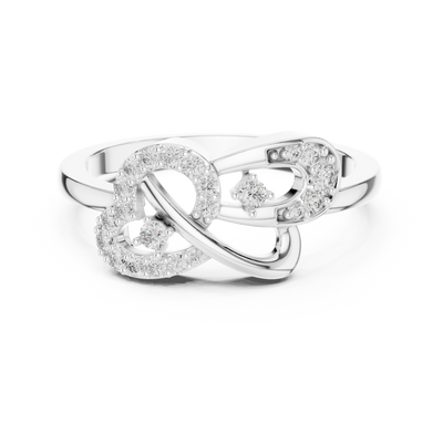 Elowyn Intertwined Round  Diamond Ring