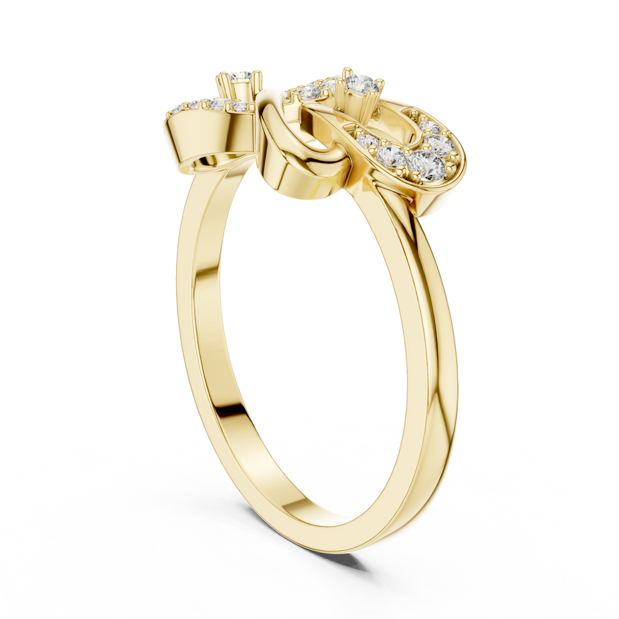 Elowyn Intertwined Round  Diamond Ring
