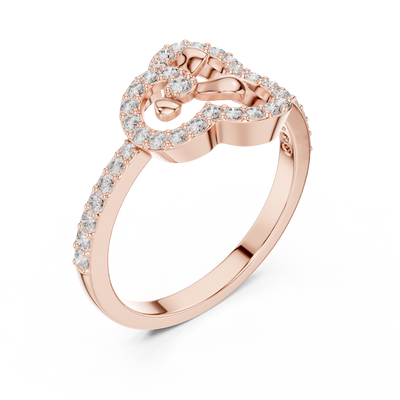 Elara Cloverheart Round  Diamond Ring