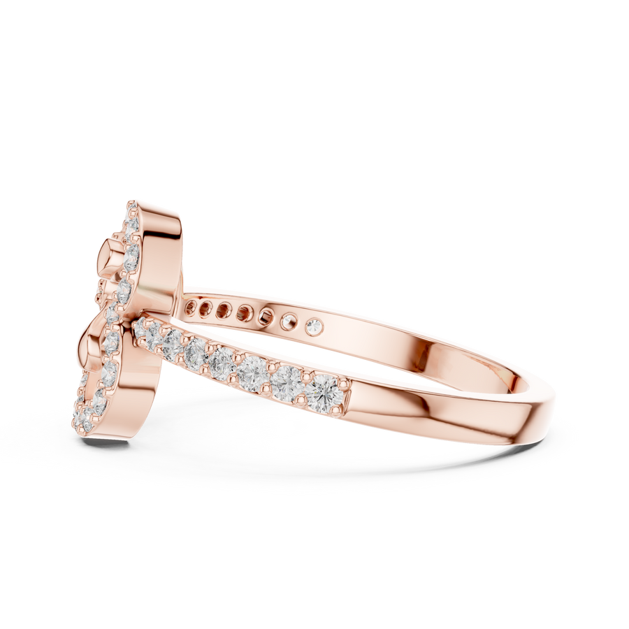 Elara Cloverheart Round  Diamond Ring