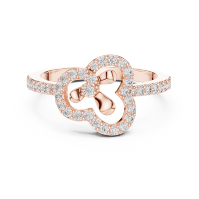 Elara Cloverheart Round  Diamond Ring