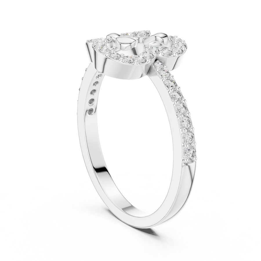 Elara Cloverheart Round  Diamond Ring