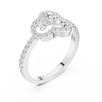 Elara Cloverheart Round  Diamond Ring