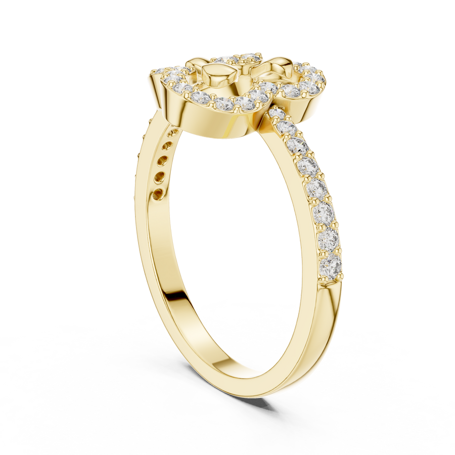 Elara Cloverheart Round  Diamond Ring
