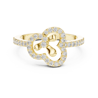 Elara Cloverheart Round  Diamond Ring