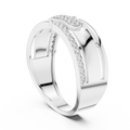 Aurevienne Linear Pavé Round Diamond Ring
