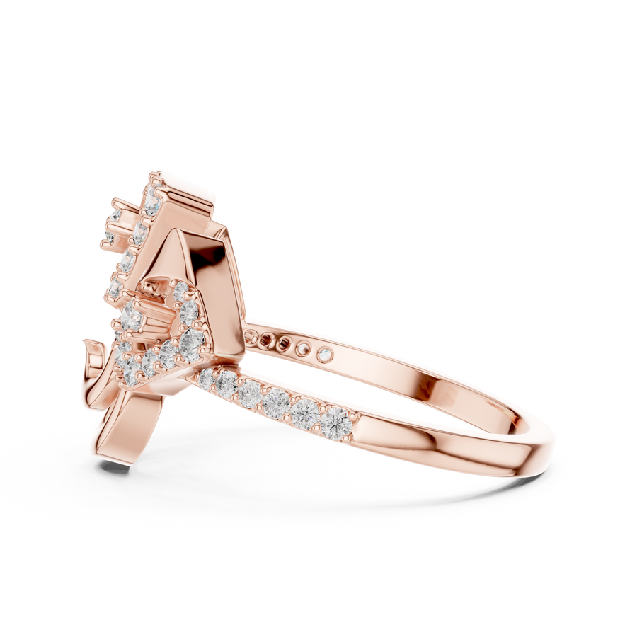 Seraphielle Ribbon Round Diamond Ring