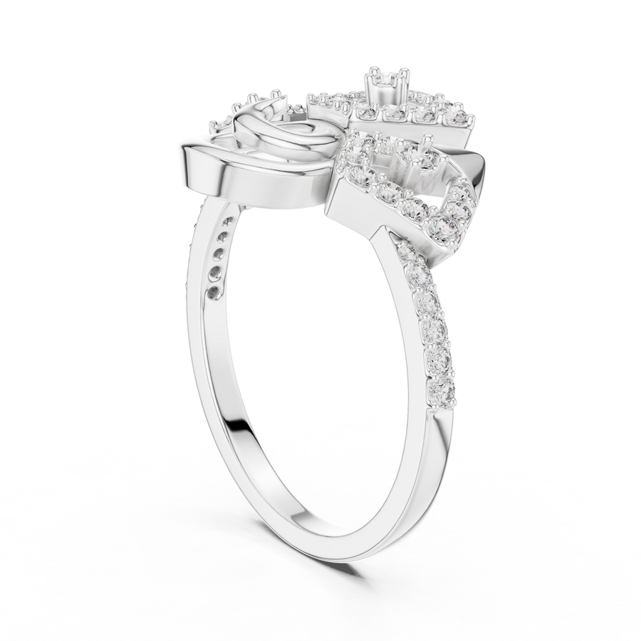 Seraphielle Ribbon Round Diamond Ring