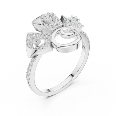 Seraphielle Ribbon Round Diamond Ring