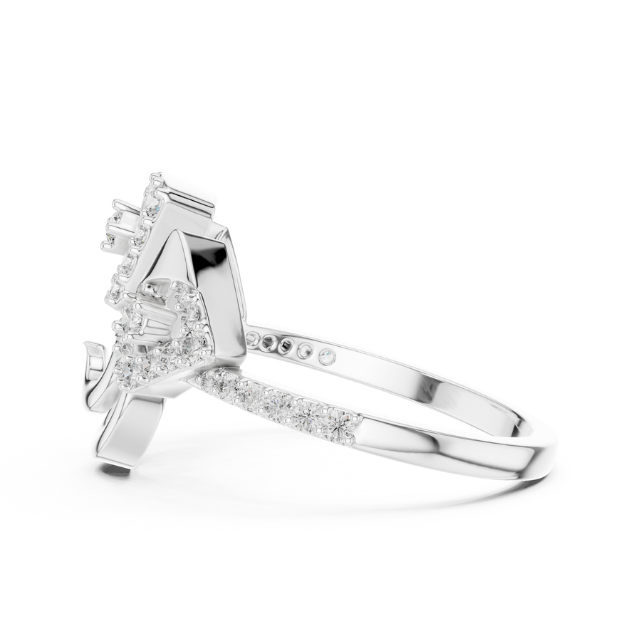 Seraphielle Ribbon Round Diamond Ring
