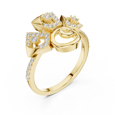 Seraphielle Ribbon Round Diamond Ring