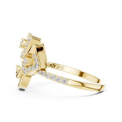 Seraphielle Ribbon Round Diamond Ring