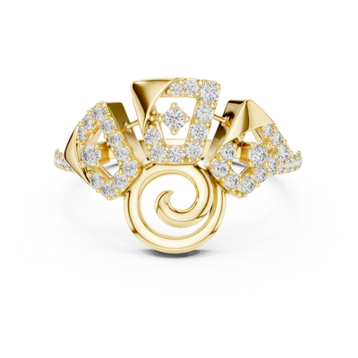 Seraphielle Ribbon Round Diamond Ring