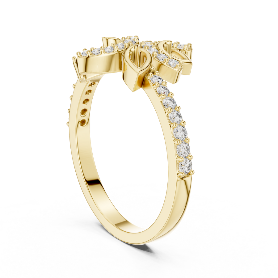Elowen Vine Round  Diamond Ring
