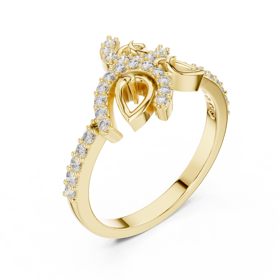 Elowen Vine Round  Diamond Ring