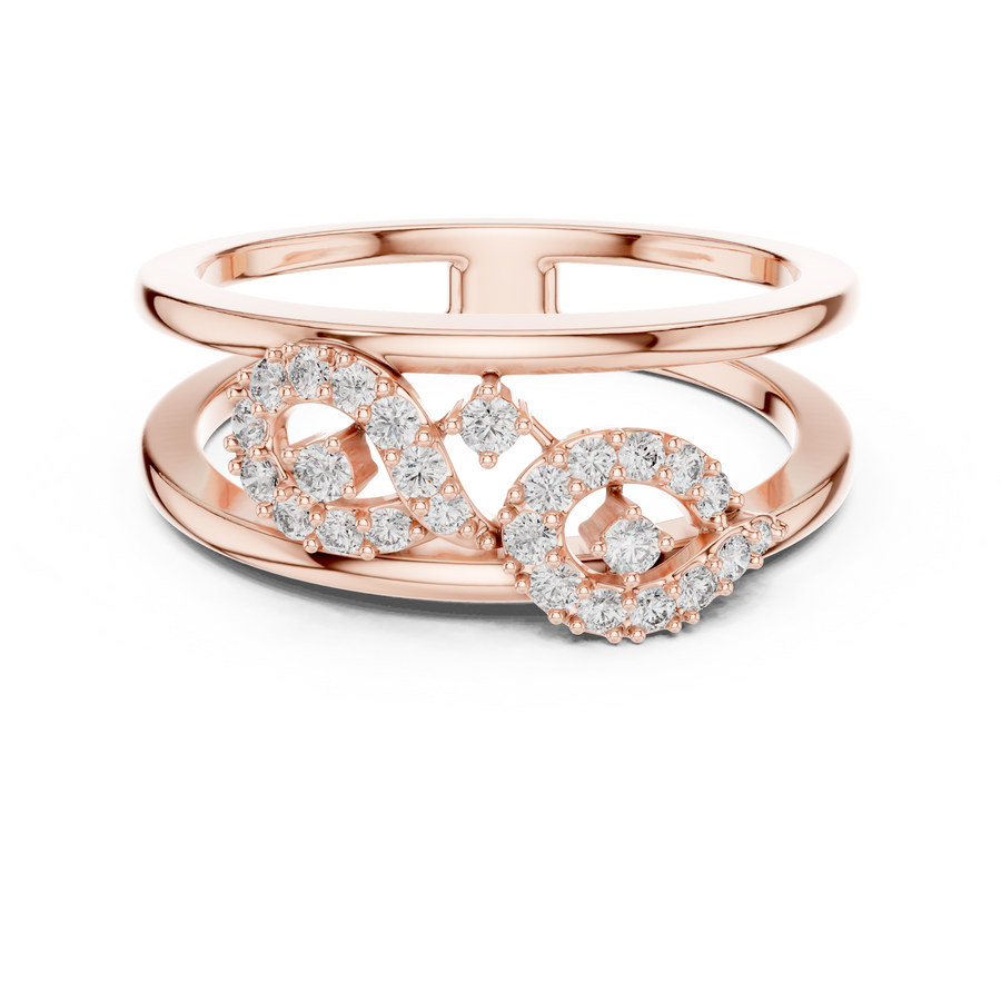 Aurelia Twin-Loop Round  Diamond Ring