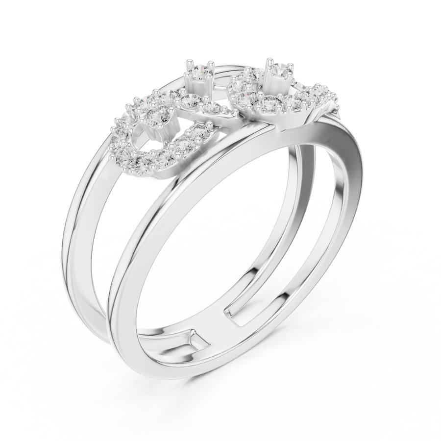 Aurelia Twin-Loop Round  Diamond Ring
