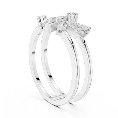 Elowen Tri-Panel Round Diamond Ring