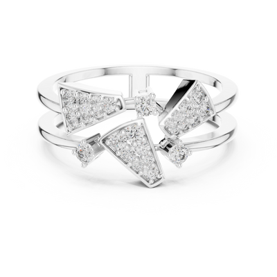 Elowen Tri-Panel Round Diamond Ring