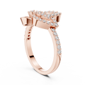 Elara Crescent Halo Round  Diamond Ring