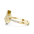 Elara Crescent Halo Round  Diamond Ring