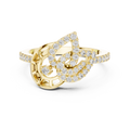 Elara Crescent Halo Round  Diamond Ring