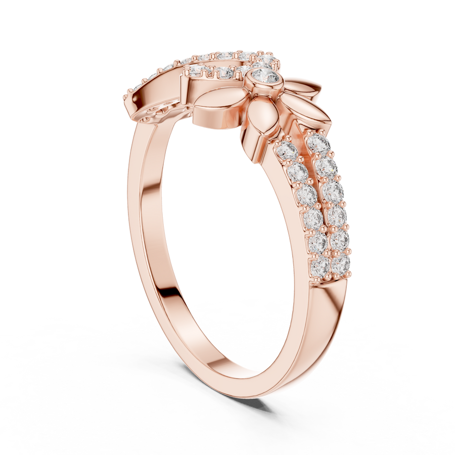 Seraphielle Floral Bloom Round Diamond Ring