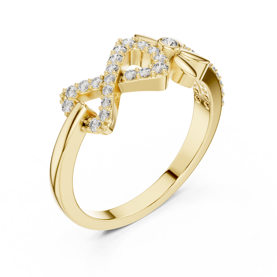 Seraphielle Floral Bloom Round Diamond Ring