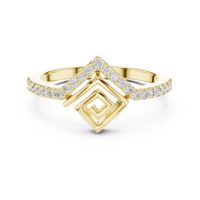 Aurevienne Geometric Diamond Ring