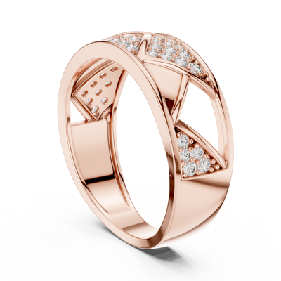 Neravienne Crossweave Round Diamond Ring