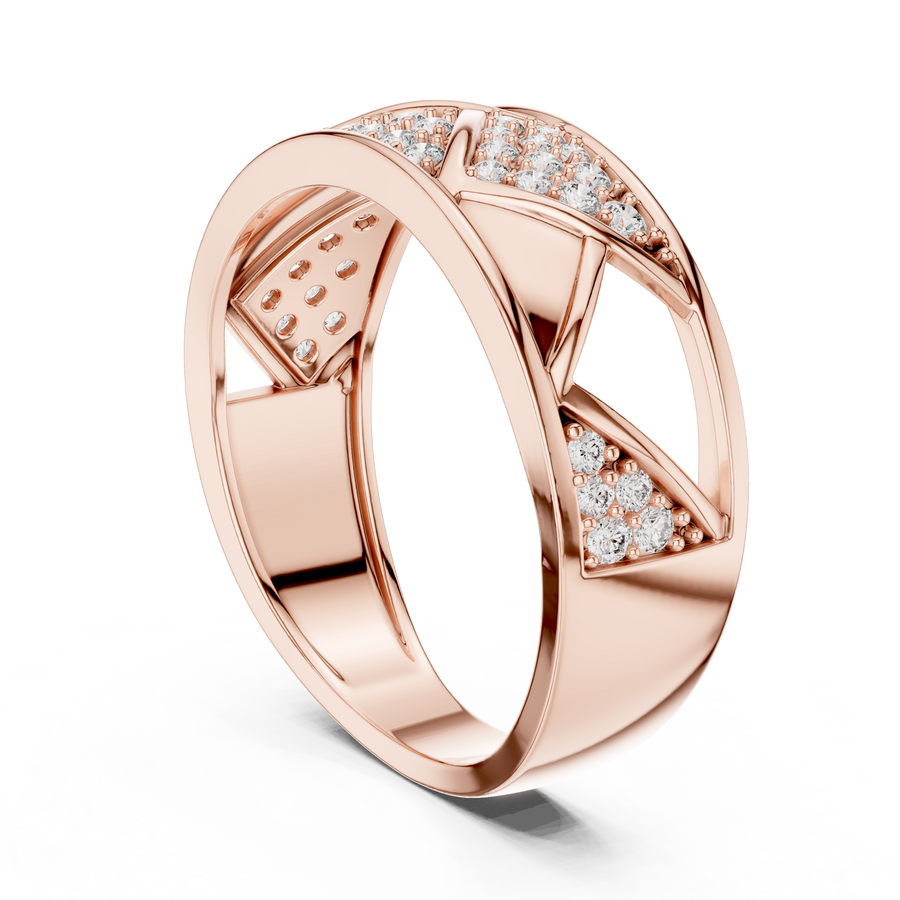 Neravienne Crossweave Round Diamond Ring