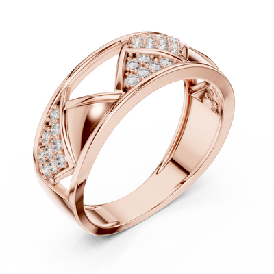 Neravienne Crossweave Round Diamond Ring