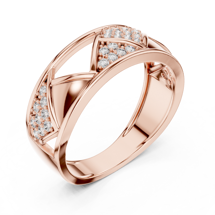 Neravienne Crossweave Round Diamond Ring