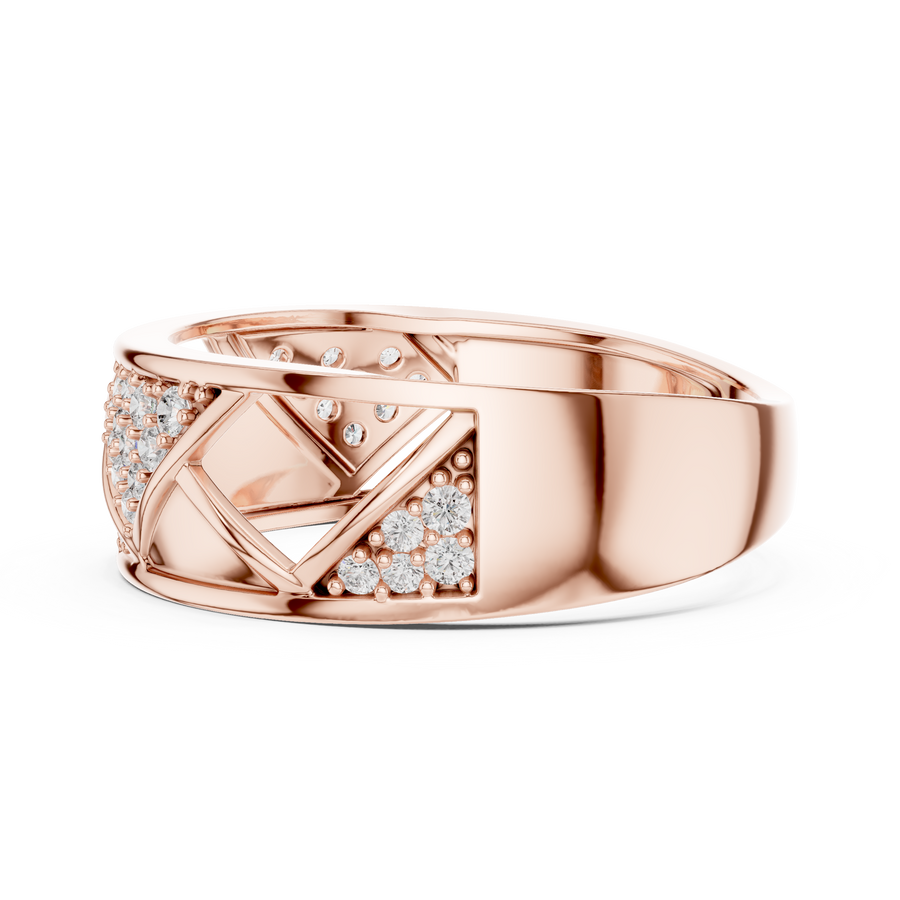 Neravienne Crossweave Round Diamond Ring