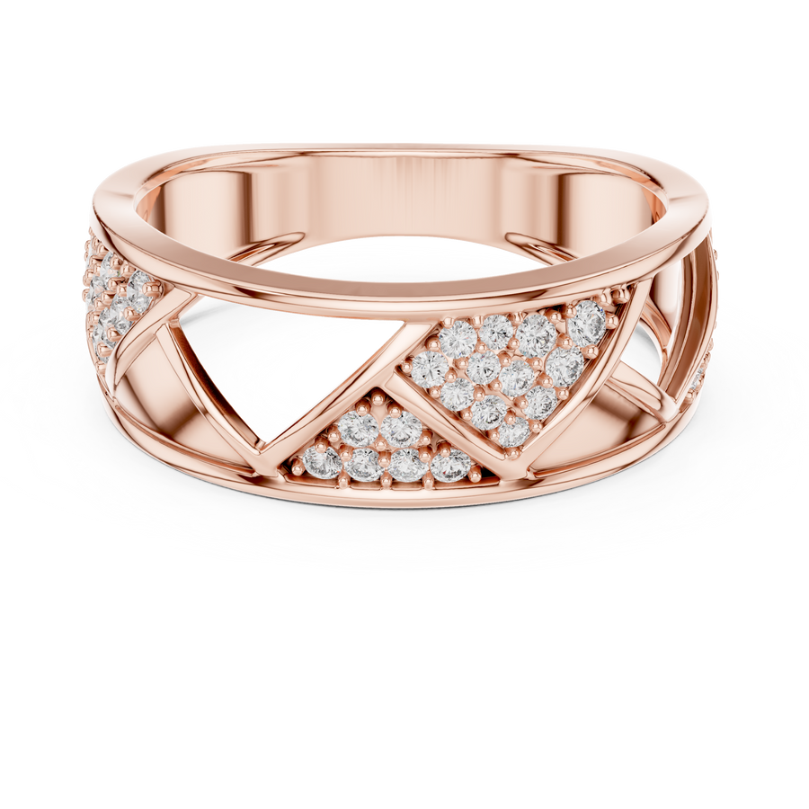 Neravienne Crossweave Round Diamond Ring