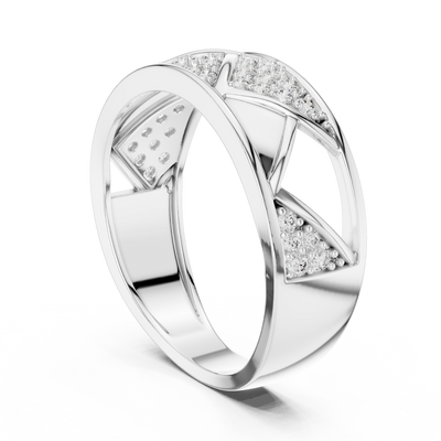 Neravienne Crossweave Round Diamond Ring