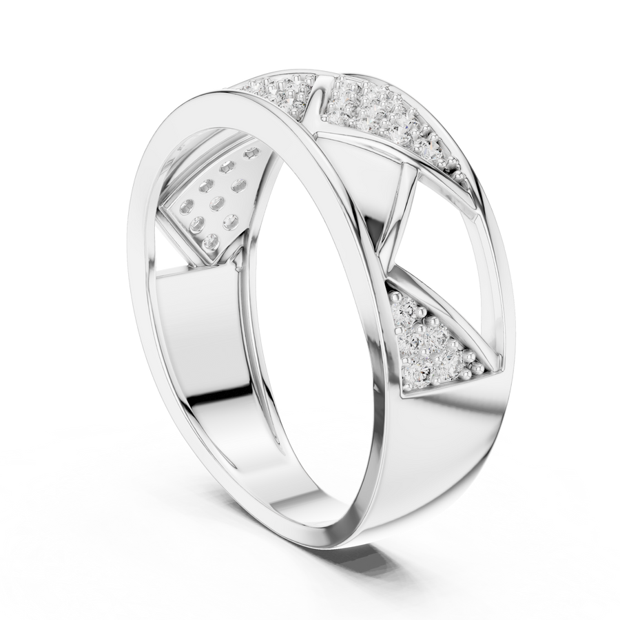 Neravienne Crossweave Round Diamond Ring