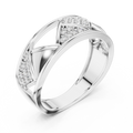Neravienne Crossweave Round Diamond Ring