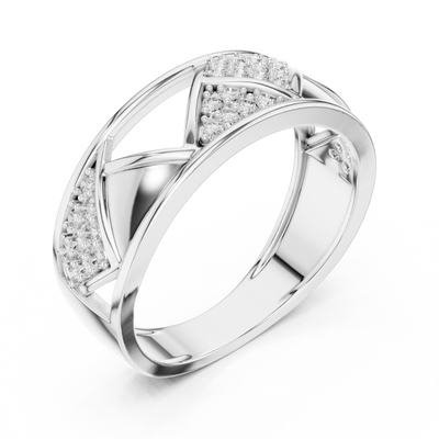 Neravienne Crossweave Round Diamond Ring